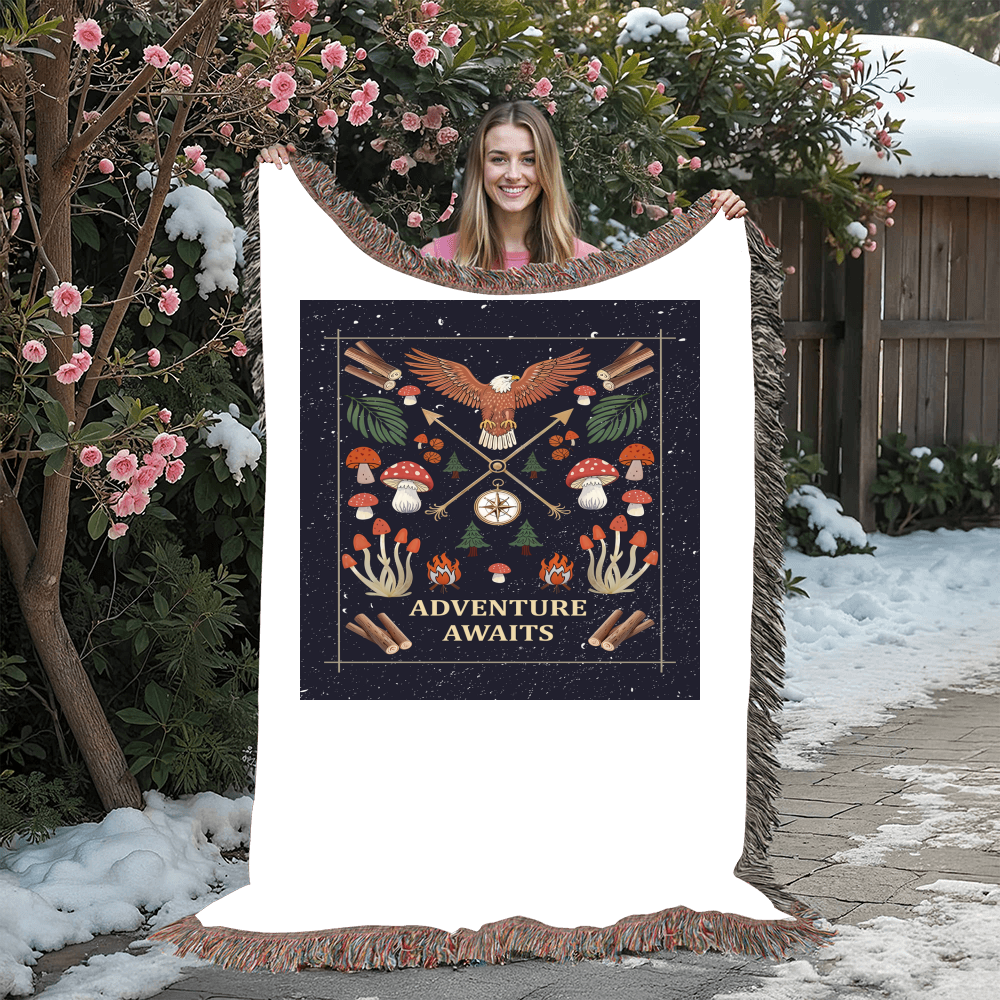 Adventure Awaits - Woven Blanket